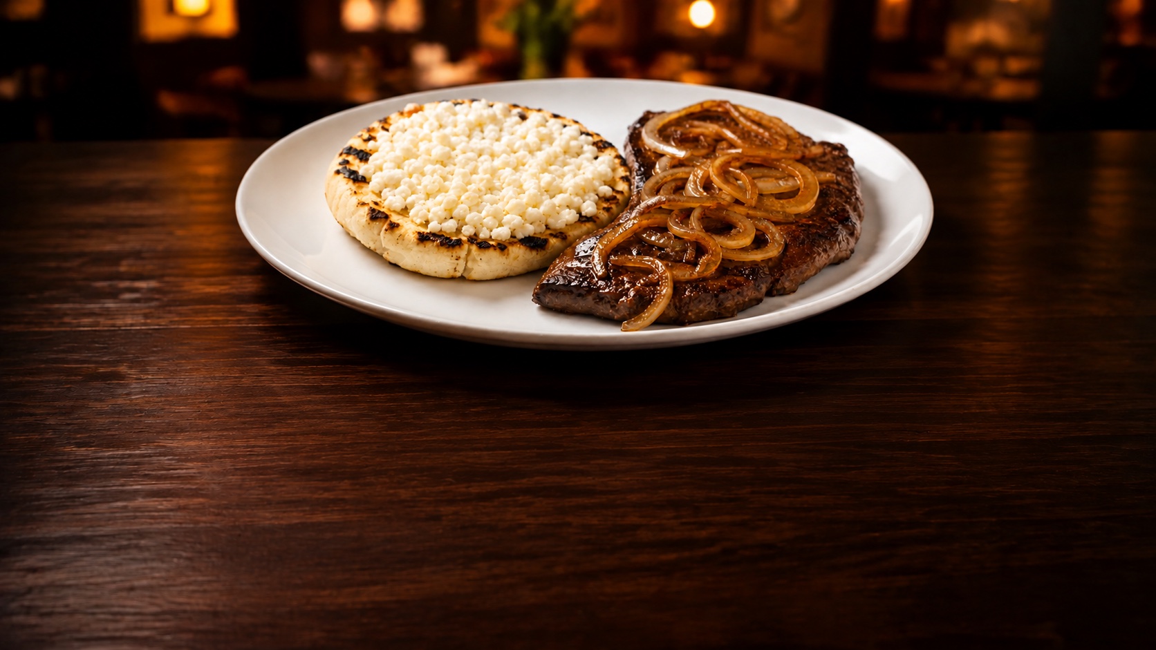 Arepa with Liver and Onions
